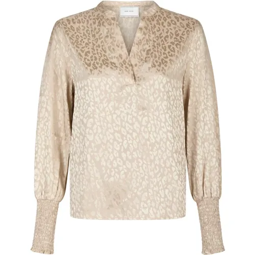 Leo Jacquard Bluse Champagner - NEO NOIR - Modalova