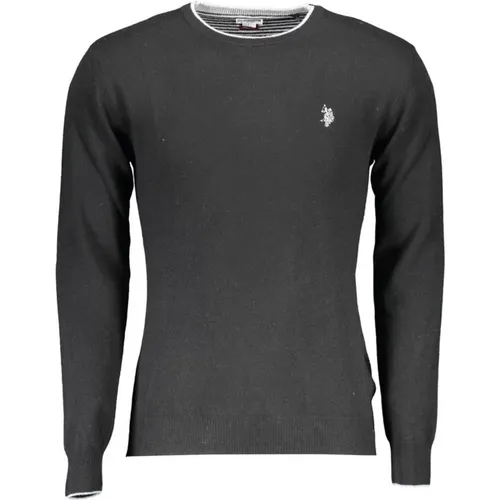 Woll-Crew-Neck-Pullover Kontrastdetails , Herren, Größe: XL - U.s. Polo Assn. - Modalova