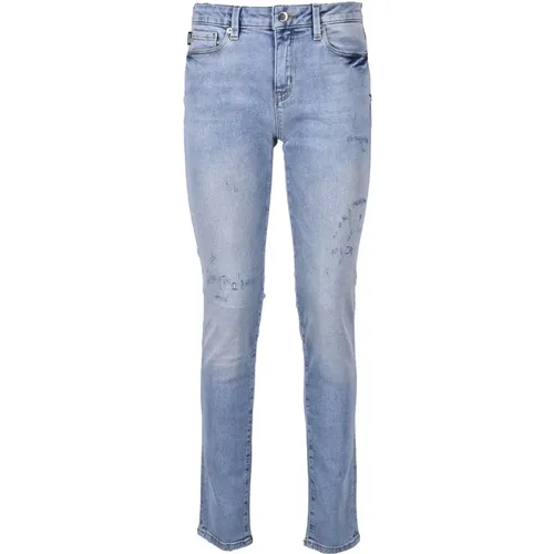 Denim Blaue Skinny Jeans , Damen, Größe: W32 - Love Moschino - Modalova