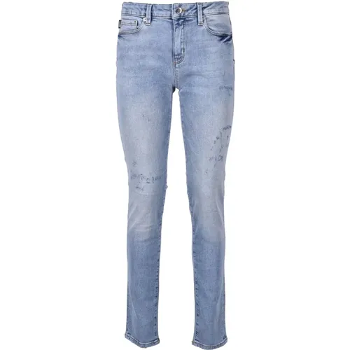 Denim Blaue Skinny Jeans , Damen, Größe: W31 - Love Moschino - Modalova