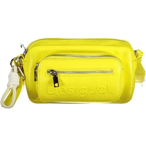 Gelbe Polyethylen-Handtasche mit Mehreren Fächern - Desigual - Modalova