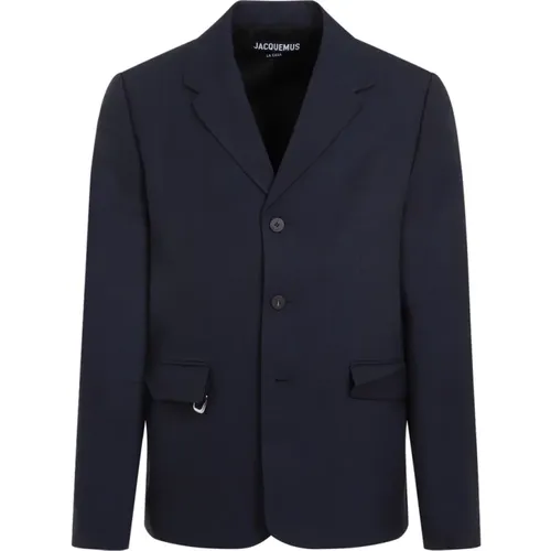 Blazers, male, , Size: L Dark Navy Cabri Jacket - Jacquemus - Modalova