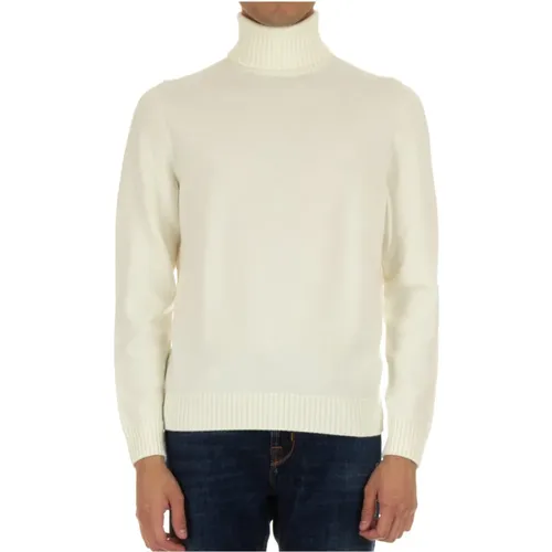 Turtlenecks, male, , Size: 2XL Supersoft Wool Turtleneck Sweater Cream - Drumohr - Modalova