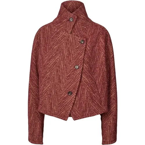 Burgundy Lunna Blazer Elegant Jacket , female, Sizes: XL, S, M, XS, L - Rabens Saloner - Modalova