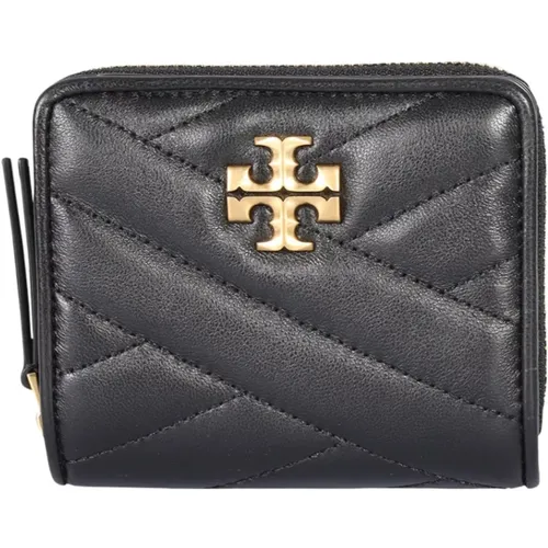 Double Wallet with Gold-Finish Metal T , female, Sizes: ONE SIZE - TORY BURCH - Modalova