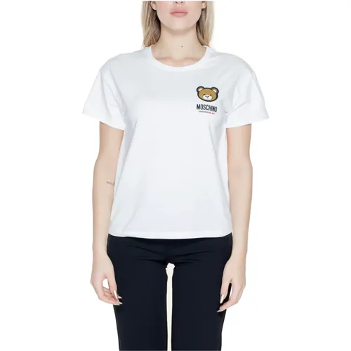 Stilvolles Weißes Damen T-Shirt , Damen, Größe: XS - Moschino - Modalova