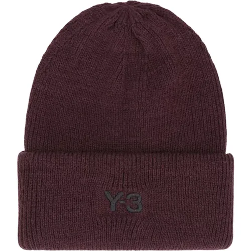 Beanies, male, , Size: ONE SIZE Knitted Hat with Logo - Y-3 - Modalova