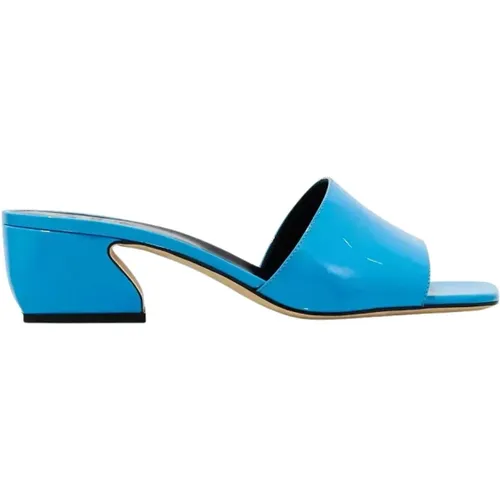 Blaue Ledersandalen , Damen, Größe: 37 EU - Sergio Rossi - Modalova