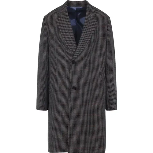 Single-Breasted Coats, male, , Size: M Brown Wool Blend Coat Aw25 - Paul Smith - Modalova
