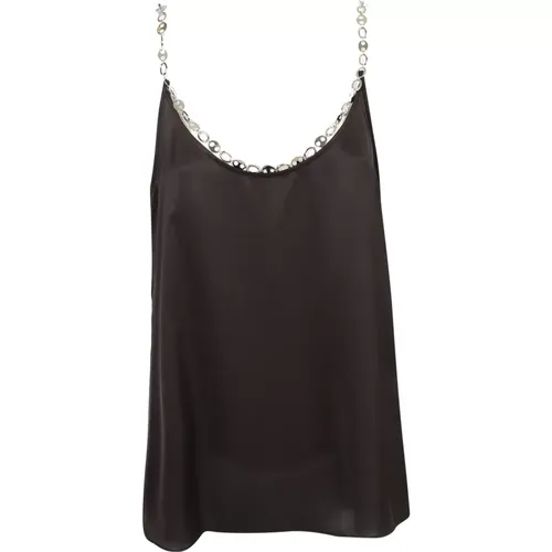 Chain Link Satin Top , female, Sizes: L - Paco Rabanne - Modalova