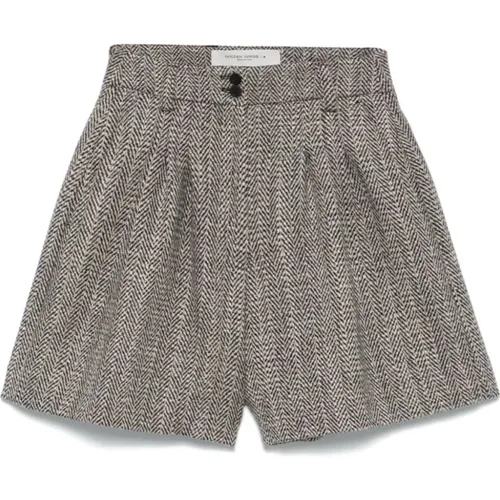 Wool Herringbone Shorts , female, Sizes: XS, 2XS - Golden Goose - Modalova