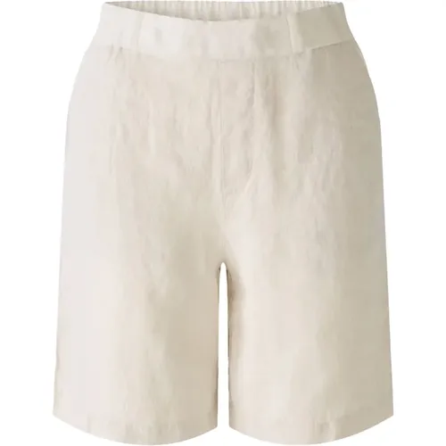 Natürliche Leinen Bermuda Shorts , Damen, Größe: M - Oui - Modalova