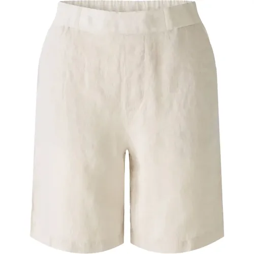 Natürliche Leinen Bermuda Shorts , Damen, Größe: S - Oui - Modalova