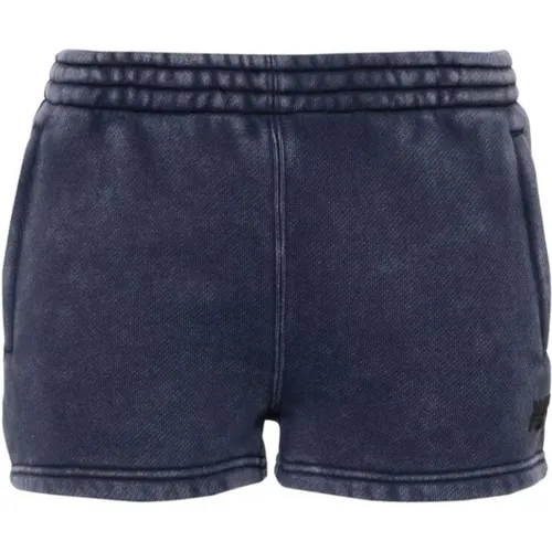 Indigo Blaue Jersey Elastische Taille Shorts , Damen, Größe: M - T by Alexander Wang - Modalova