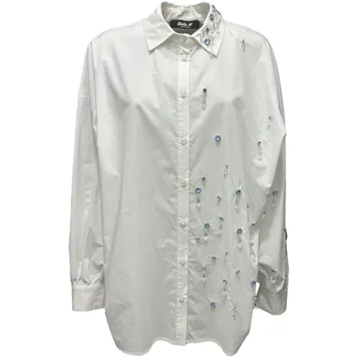 Jeweled Shirt - Off- , female, Sizes: S, M, XS - Giulia N Couture - Modalova