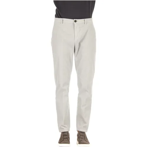 Chinos, male, , Size: W32 Light Grey Trousers with Hidden Button - Department Five - Modalova