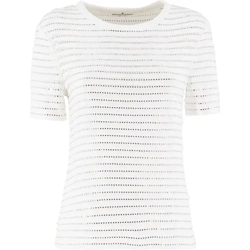 Stylish Knitted T-Shirt with Crystals , female, Sizes: XS, M - Ermanno Scervino - Modalova
