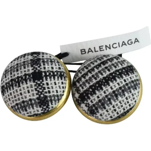 New Fabric Earrings, Round Button Design , female, Sizes: ONE SIZE - Balenciaga - Modalova