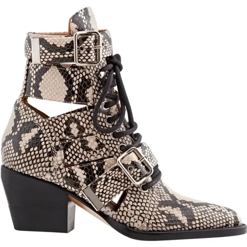 Cowboy Boots, female, , Size: 6 US Python Boots In Grey - Chloé - Modalova