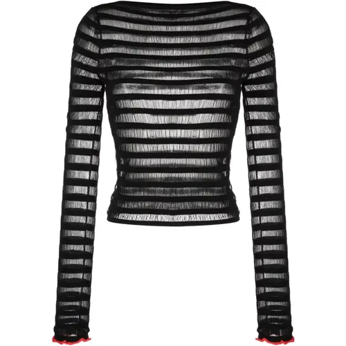 Multicolour Sheer Stripe Casual Sweatshirt , female, Sizes: XS, S - Proenza Schouler - Modalova