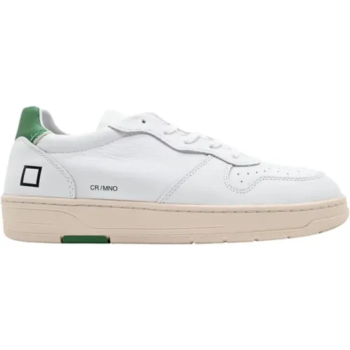 Court Mono Sneakers White-Green , male, Sizes: 8 UK, 10 UK, 6 UK, 7 UK, 11 UK - D.a.t.e. - Modalova