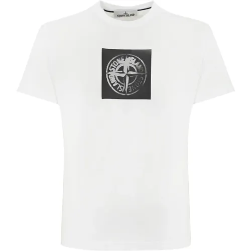 Logo Print Cotton T-shirt , male, Sizes: M, 3XL, 2XL - Stone Island - Modalova