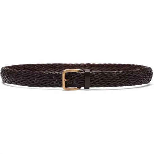 Leather Belt , male, Sizes: 105 CM, 100 CM, 110 CM - BRUNELLO CUCINELLI - Modalova