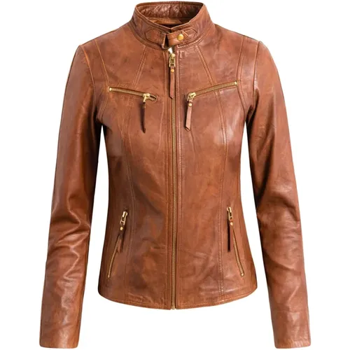 Clic Biker Jacke - Stilvolle Leder-Motorradjacke , Damen, Größe: M - BTFCPH - Modalova