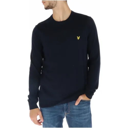 Blauer Langarm-Strick Herbst/Winter , Herren, Größe: M - Lyle & Scott - Modalova