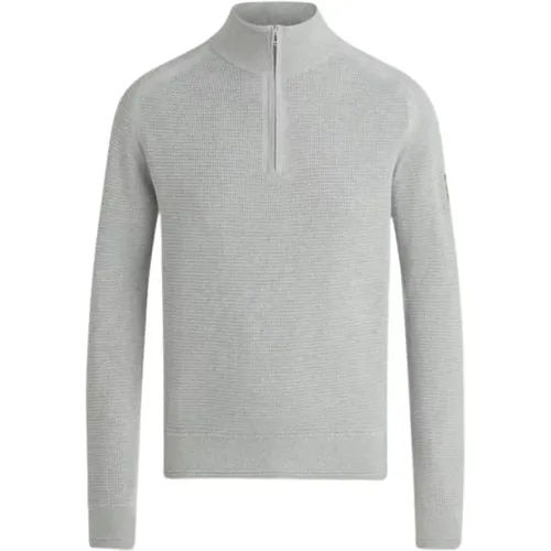 Hellgrauer Quarter Zip Jumper , Herren, Größe: M - Belstaff - Modalova