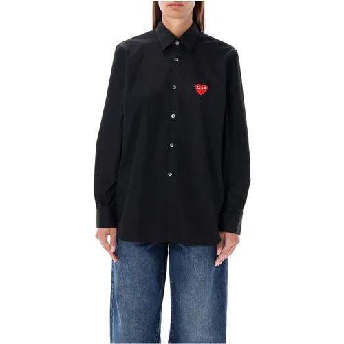 Heart Patch Shirt Aw24 , female, Sizes: S, M, XL - Comme des Garçons - Modalova