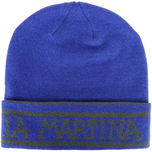 Beanies, male, , Size: ONE SIZE Logo Print Acrylic Cap - LA MARTINA - Modalova