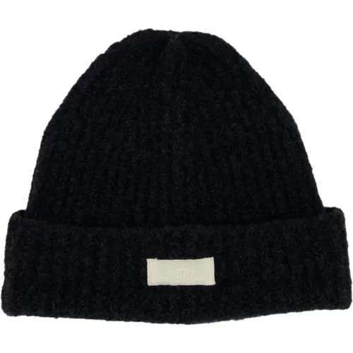 Beanies, male, , Size: ONE SIZE Ribbed Wool Beanie Cap - Autry - Modalova