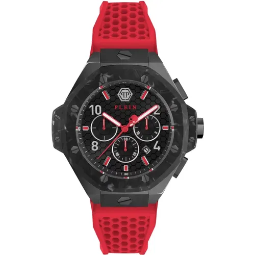 Watches, male, , Size: ONE SIZE Chrono Royal Red Silicone Watch - Philipp Plein - Modalova