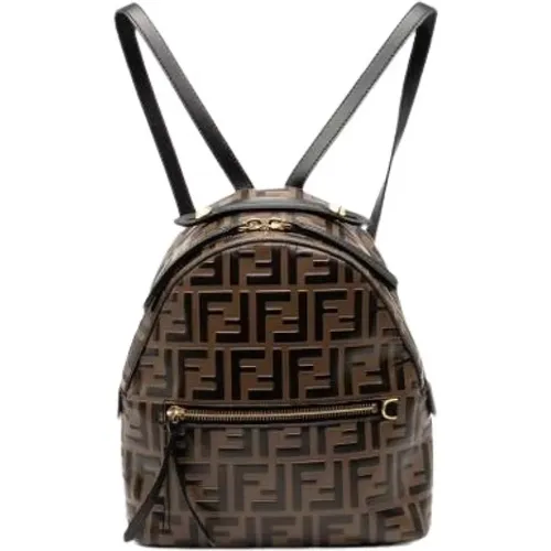 Pre-owned Backpacks, female, , Size: ONE SIZE Pre-owned Leather Backpack - Fendi Vintage - Modalova