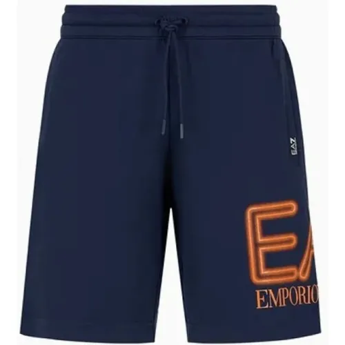 Blau und Orange Herren Shorts 3Dps76 , Herren, Größe: M - Emporio Armani EA7 - Modalova