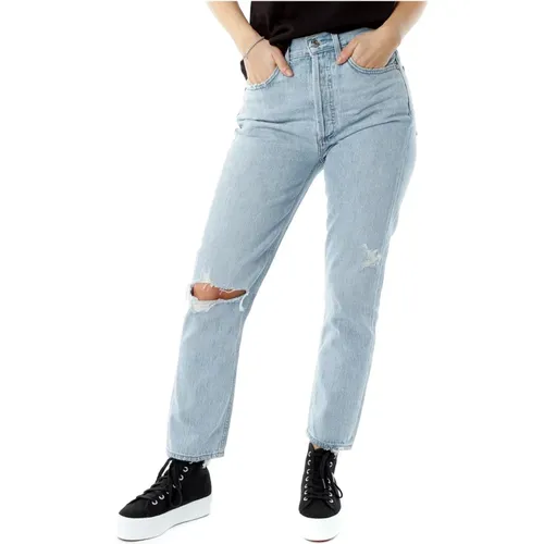 Riley Crop Straight Fit Highwaist Jeans - Agolde - Modalova