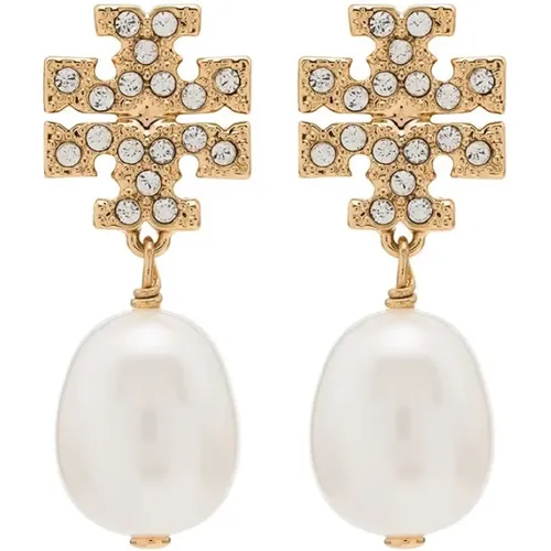 Crystal/Pearl Kira Pearl Drop Earrings , female, Sizes: ONE SIZE - TORY BURCH - Modalova