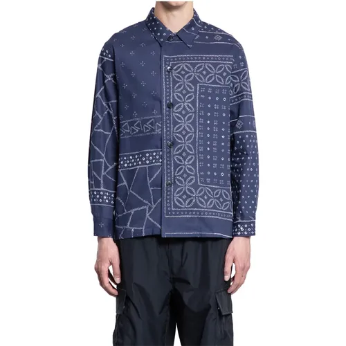 Casual Shirts, male, , Size: L Kanoko Shibori Printed Bandana Shirket - Kuon - Modalova