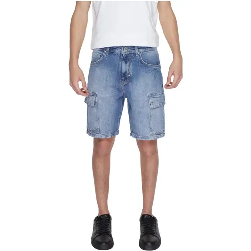 Blaue abgenutzte Baumwollshorts , Herren, Größe: W31 - Antony Morato - Modalova