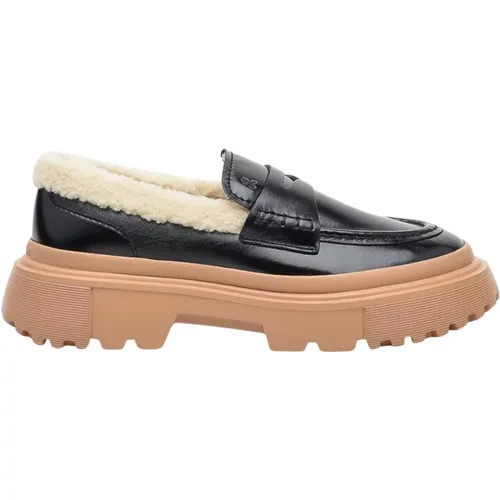 Womens Shoes Loafer Nero Ss23 , female, Sizes: 7 UK - Hogan - Modalova