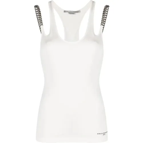 Weiße ärmellose Top mit Kettenriemen , Damen, Größe: 3XS - Stella Mccartney - Modalova