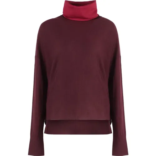 Turtlenecks, female, , Size: XS Cashmere blend pullover with side slits - Malo - Modalova