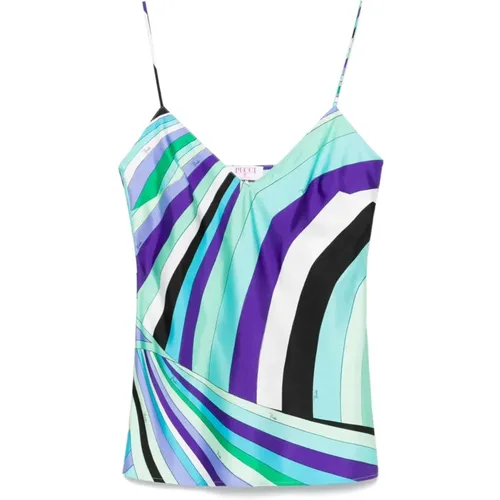 Sleeveless Tops, female, , Size: M Elegant Top for Women - EMILIO PUCCI - Modalova