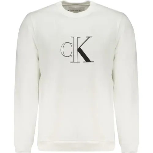 Fleece-Logo-Sweatshirt aus recycelter Baumwolle , Herren, Größe: L - Calvin Klein - Modalova