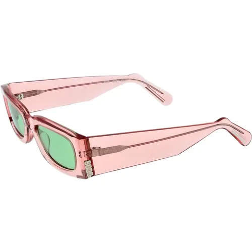 Sunglasses, unisex, , Size: ONE SIZE Rose Rectangle Sunglasses Green Lenses - Gcds - Modalova