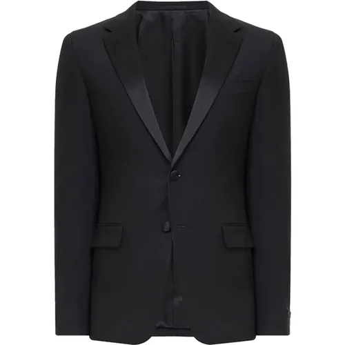 Wool Suit with Satin Shawl Collar , male, Sizes: L - Prada - Modalova