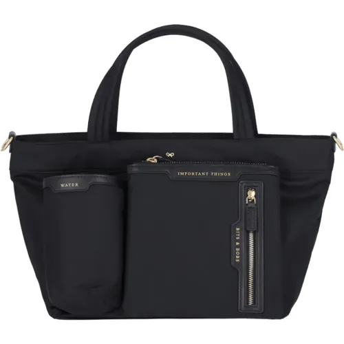 Schwarze Tote Tasche mit Multifunktionstaschen - Anya Hindmarch - Modalova