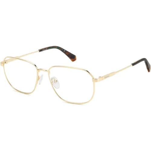 Glasses, male, , Size: 57 MM Gold Eyewear Frames PLD D538 - Polaroid - Modalova