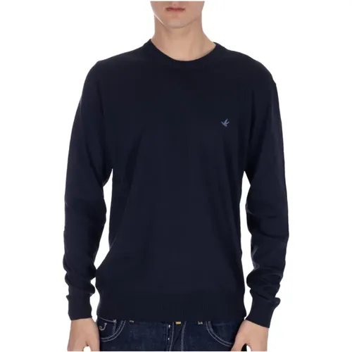 Cotton Sweater Pullover with Logo , male, Sizes: L - Brooksfield - Modalova